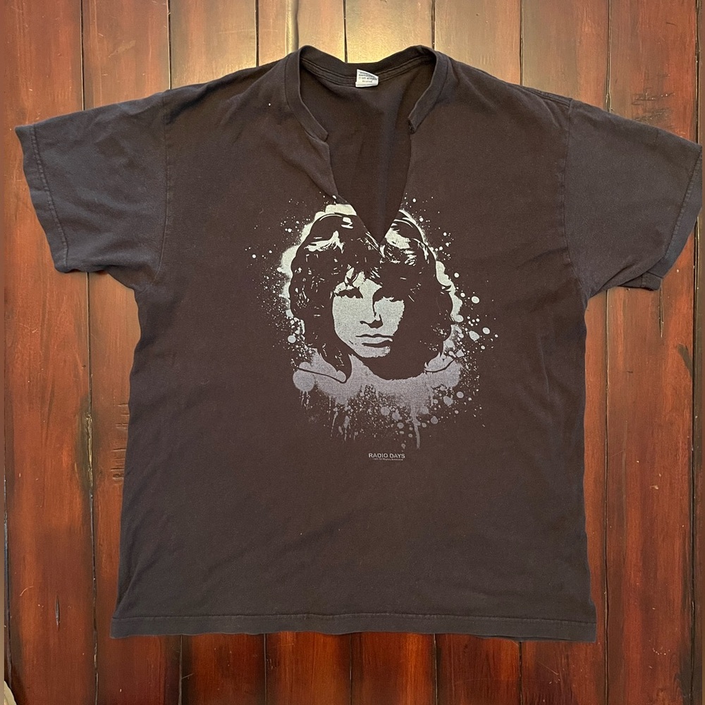1985 Vintage Black Graphic Tee - The Doors Jim Morrison